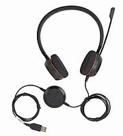 Гарнітура Jabra Evolve 20 MS Stereo / діаметр 55 мм / 32 Ом / USB / чорна