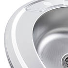 Кухонна мийка з нержавіючої сталі Platinum ДЕКОР 490 (0,8/180 мм), фото 4