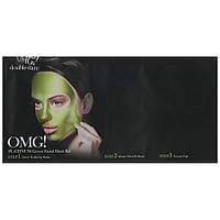 Double Dare Маска для обличчя трикомпонентна "Зволоження та себоконтроль" OMG! Platinum Green Facial Mask Kit