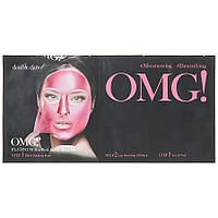Double Dare Маска для обличчя трикомпонентна "Сяйво та рівний тон" OMG! Platinum Hot Pink Facial Mask Kit