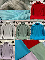 Женский базовый гольф премиум качества однотонный ткань коттон хлопок водолазка в разных цветах 44