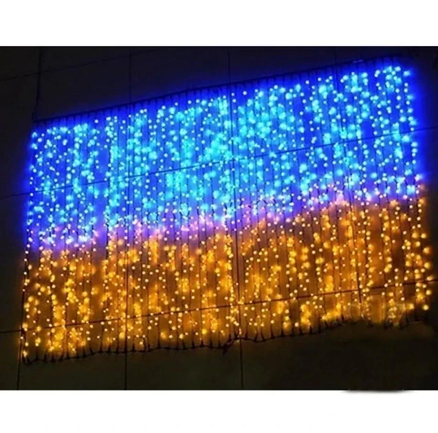 Патріотична гірлянда штора Прапор України 3х2м 160 LED  torg24