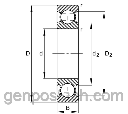 Підшипник 201 (6201) SKF/ШВЕЦІЯ, фото 2