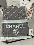 Палантин, Хустка Chanel  Женский Шарф двухсторонний Шанель серый, фото 4
