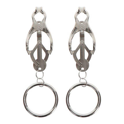 Затискачі-метелики з кільцем Butterfly Clamps With Ring, сріблясті Taboom, фото 3