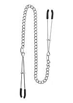 Затискачі на соски з ланцюжком Taboom Tweezers With Chain, сріблясті, фото 4