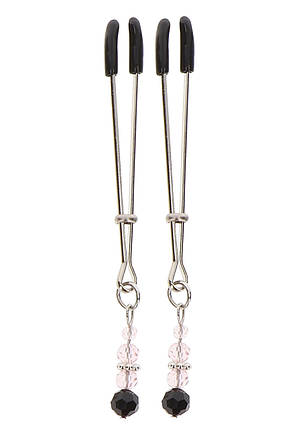 Затискачі на соски з регулюванням, зі стразами Tweezers With Beads кольорові, фото 3