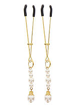 Затискачі на соски з намистинами Tweezers With Pearls Taboom, золотисті, фото 4