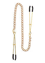 Затискачі на соски з ланцюжком Taboom Tweezers With Chain, золотисті, фото 5