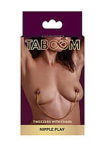 Затискачі на соски з ланцюжком Taboom Tweezers With Chain, золотисті, фото 6