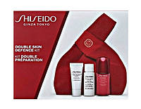 Набор Shiseido Double Skin Defence Kit Набор (пенка для лица - 5 мл + лосьон для лица - 7мл + концентрат