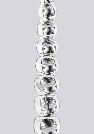 Фалоімітатор із кульок Frozen Fountain скляний, прозорий, 22 х 3.5 см, фото 2