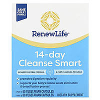 Очищение и детокс, 30-дневная программа, Advanced Cleanse Smart, Renew Life, 2 баночки по 60 вегетарианских