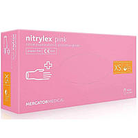 Mercator Nitrylex Pink Рукавички нітрілові без пудри рожеві XS, 100 шт