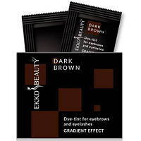Ekkobeauty Gradient Effect Краска-тинт для бровей и ресниц Темно-коричневая в саше, 3 мл
