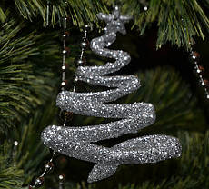 Новорічна прикраса Ялинка модерн срібло 0126, фото 3