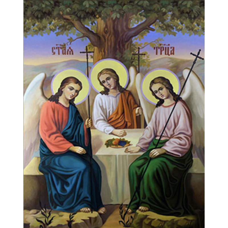 Алмазна мозаїка Strateg ПРЕМІУМ Свята Трійця розміром 30х40 см (HEG86046)