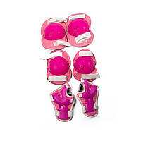 Защита для катания на роликах Набор детской защитной экипировки, Комплект защиты для катания Розовый