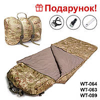 Зимний армейский тактический спальник , спальный мешок 225*75 до - 25 + подарок три фонаря!