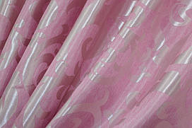 Щільна тканина жаккард "Вензель". Висота 2,8 м. Колір рожевий. Код 476ш