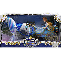 Карета с конем и куклой "Fantasy Carriage" Пластик Голубой (228737)