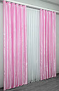 Однотонна тканина атлас, висота в рулоні 2.7м. Колір рожевий. Код 741ш, фото 5