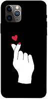 Чехол с принтом на Айфон 11 Про Макс сердце в руке / Чехол с принтом на iPhone 11 Pro Max