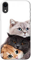Чехол с принтом на Айфон Икс Эр три кота / Чехол с принтом на iPhone XR