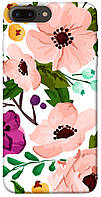 Чехол с принтом на Айфон 7 Плюс / Айфон 8 Плюс акварельные цветы / Чехол с принтом на iPhone 7 plus / iPhone 8