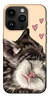 Чехол с принтом на Айфон 14 Про cats love / Чехол с принтом на iPhone 14 Pro