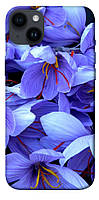 Чехол с принтом на Айфон 14 Плюс фиолетовый сад / Чехол с принтом на iPhone 14 Plus