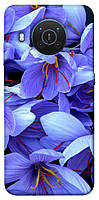 Чехол с принтом на Нокия икс 10 / Нокия икс 20 фиолетовый сад / Чехол с принтом на Nokia X10 / Nokia X20
