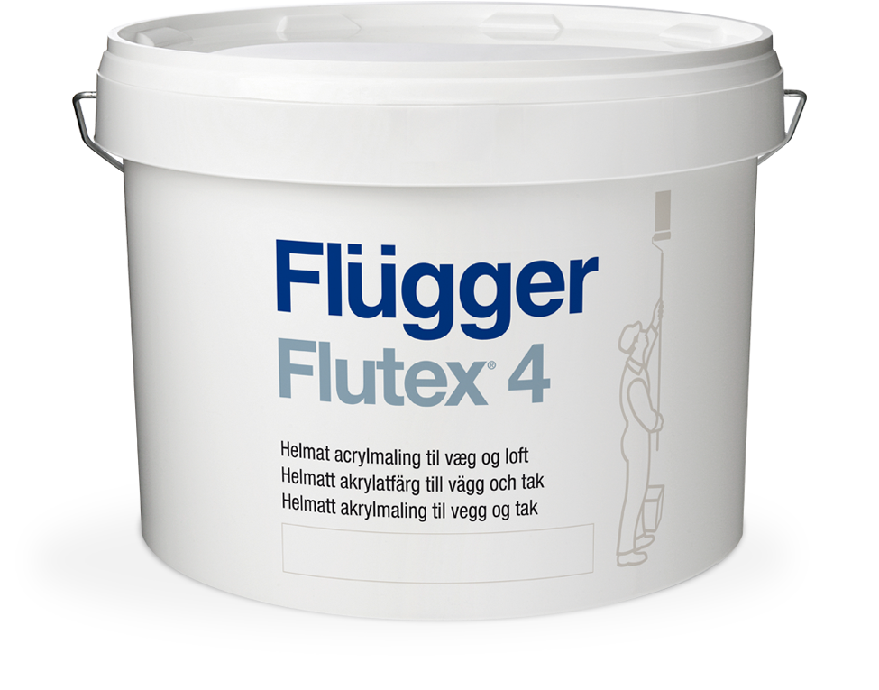 Фарба Flugger Flutex 4 (флюгер флютекс 4)-3л, для стін і стелі матова, латексна (бюджетна)