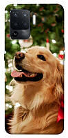 Чехол с принтом на Оппо Рено 5 Лайт new year dog / Чехол с принтом на Oppo Reno 5 Lite
