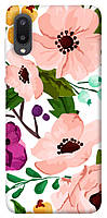 Чехол с принтом на Самсунг Галакси А02 акварельные цветы / Чехол с принтом на Samsung Galaxy A02