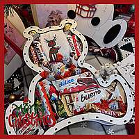 Подарочный бокс Медвежонок, оригинальные подарки с конфетами на новый год для близких или друзей в коробке