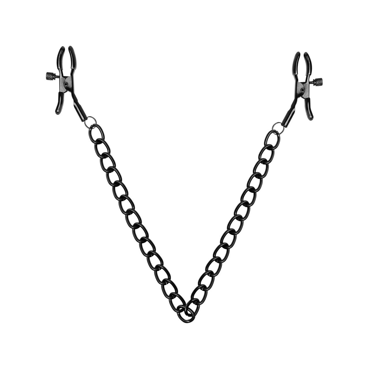 Затискачі для сосків Bedroom Fantasies Nipple Clamps with Chain — Black