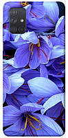 Чехол с принтом на Самсунг Галакси А71 фиолетовый сад / Чехол с принтом на Samsung Galaxy A71