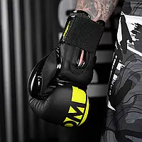 Боксерские перчатки phantom apex elastic neon black/yellow 12 унций