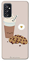 Чехол с принтом на Самсунг Галакси М52 кофе с печеньем / Чехол с принтом на Samsung Galaxy M52