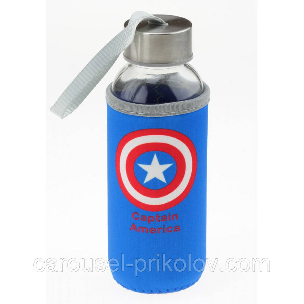 Пляшка з чохлом "Captain America", фото 1