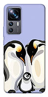 Чехол с принтом на Сяоми 12Т / Сяоми 12Т Про penguin family / Чехол с принтом на Xiaomi 12T / Xiaomi 12T Pro