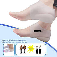Силиконово-гелевые носки увеличение роста (4 см белого цвета) | Гелевые протекторы для пяток, подпяточники