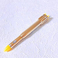 Ручка 3в1 гелевая Ракета золотая с фонариком синяя паста 0.38мм арт.BP-9388-2