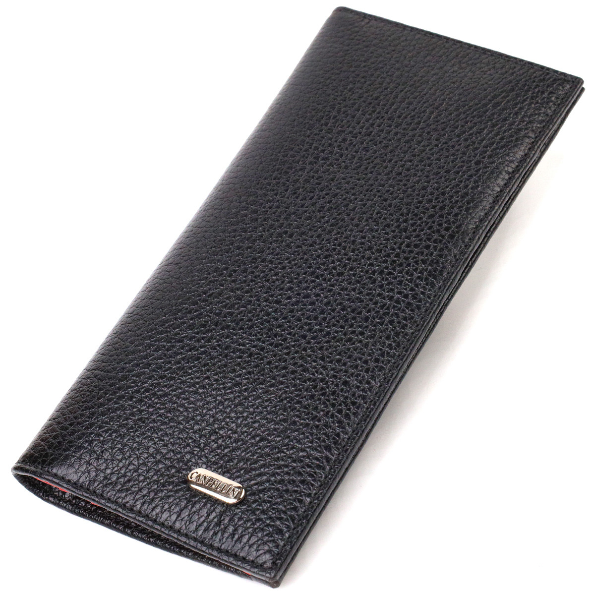 Вертикальний гаманець унісекс із натуральної шкіри CANPELLINI 21897 Чорний, фото 1