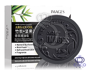 Мило з вугіллям бамбука й аргановою олією Images Bamboo Charcoal and Argan Oil ручної роботи 100 g