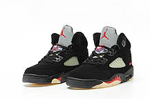 Зимові Чоловічі Кроссовки Nike Air Jordan 5 Retro Gore-Tex / Найк Аїр Джордан 5 Ретро Гор Текс Чорні з Червоним, фото 6