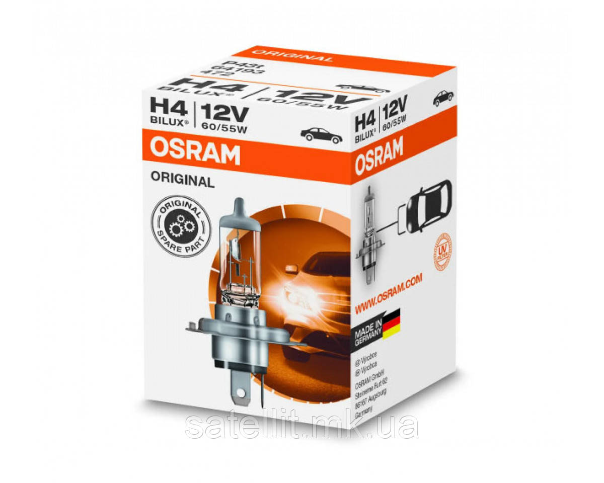 Лампа Н4 12-60+55 OSRAM 64193 Р43t, 64193