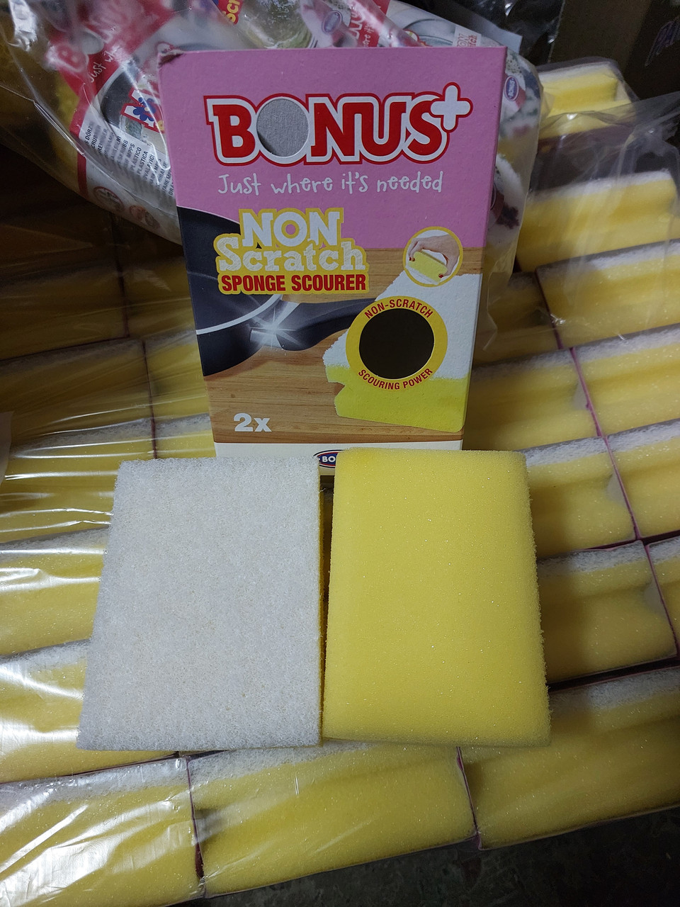 Губка BONUS Non-scratch easy sponge scourer для миття посуди 2шт