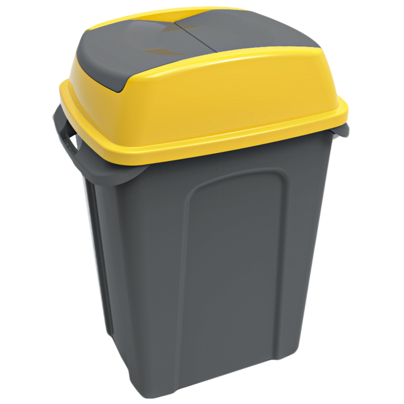 Бак для сміття Planet Hippo 25 л антрацитовий-жовтий, фото 1